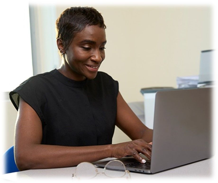 decorative - woman working on laptop